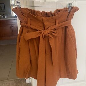 High Waisted Burnt Orange Shorts Size Medium